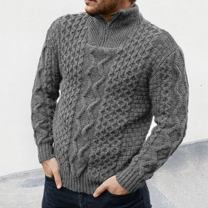 Jersey de Punto para Hombre con Cuello Alto y Medio Cierre | Ideal para Uso Diario