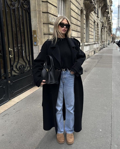 Abrigo Tipo Trench Con Cinturón Ajustable Para Mujer | Ideal Para Entretiempo Y Ocasiones Formales