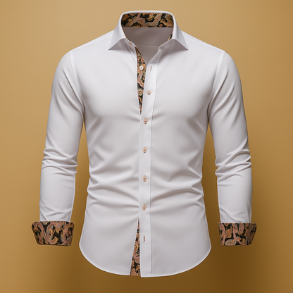 Camisa De Manga Larga Con Cierre Abotonado Para Hombre | Ideal Para Uso Diario