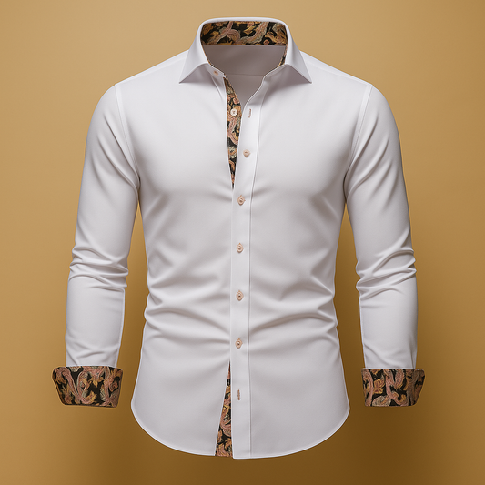 Camisa De Manga Larga Con Cierre Abotonado Para Hombre | Ideal Para Uso Diario