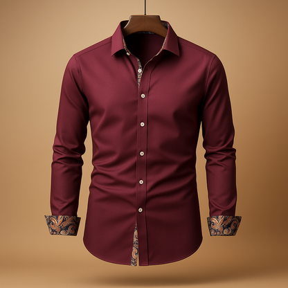 Camisa De Manga Larga Con Cierre Abotonado Para Hombre | Ideal Para Uso Diario