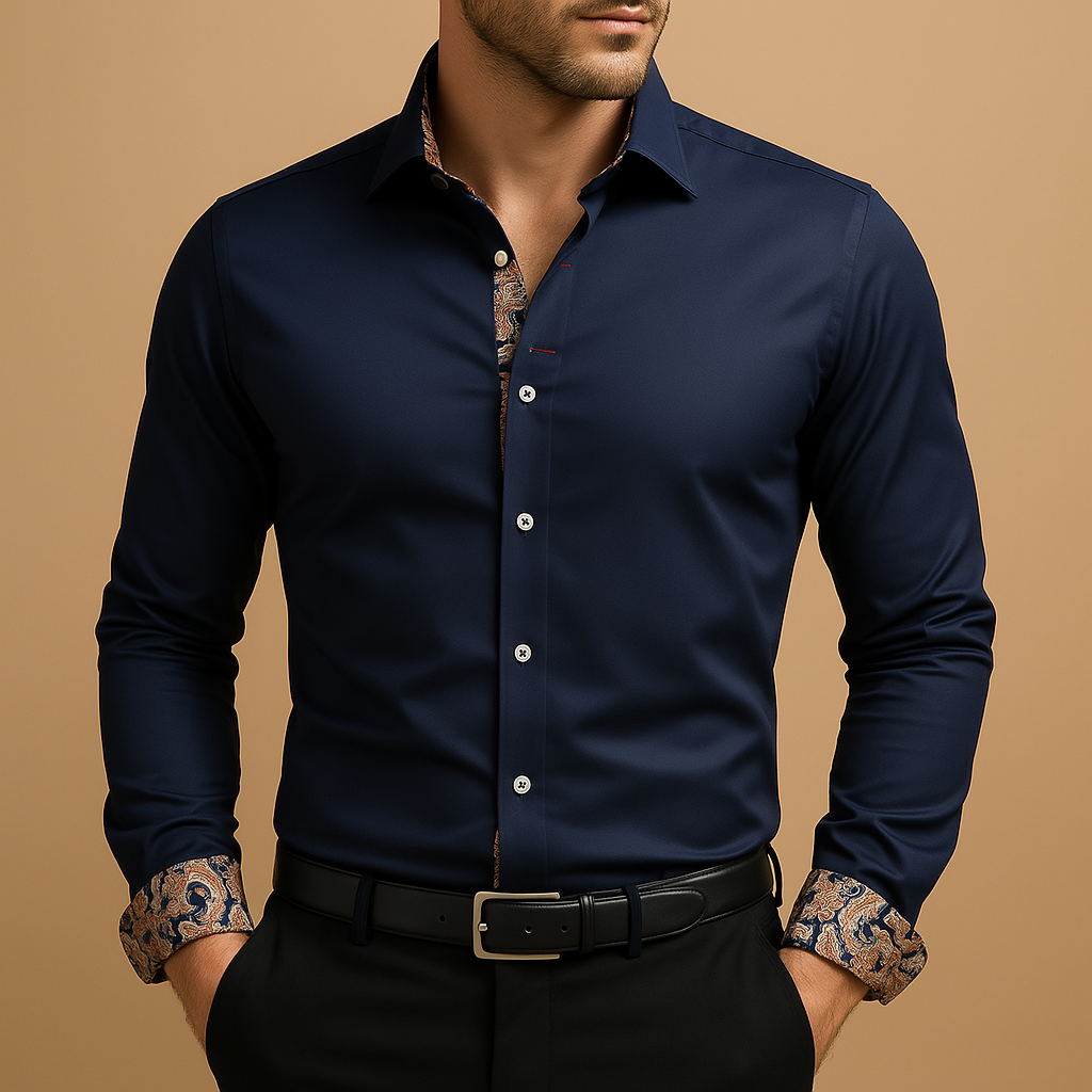 Camisa De Manga Larga Con Cierre Abotonado Para Hombre | Ideal Para Uso Diario
