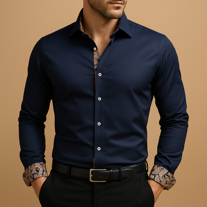Camisa De Manga Larga Con Cierre Abotonado Para Hombre | Ideal Para Uso Diario