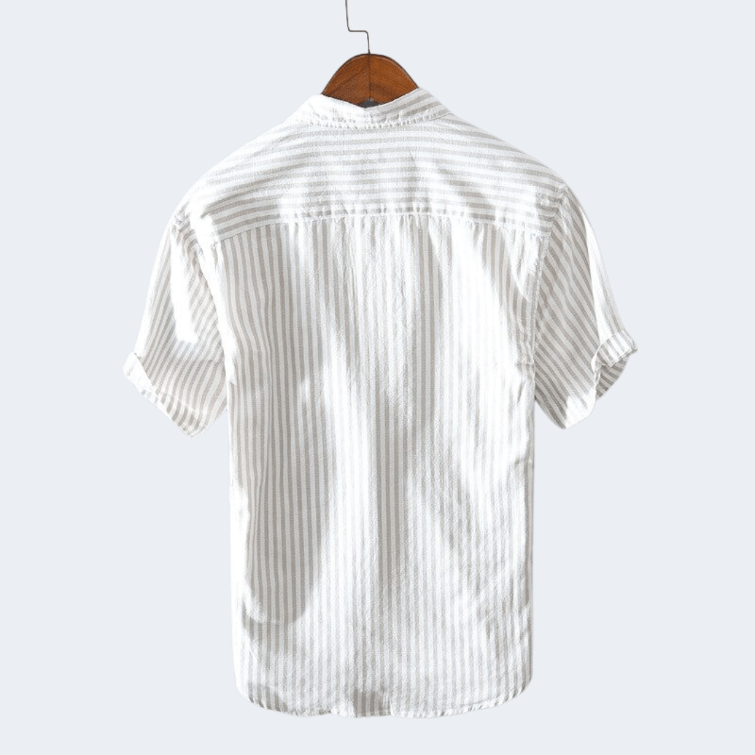 Camisa de Rayas Verticales con Cuello Clásico para Hombre | Ideal para Días Cálidos y Uso Diario