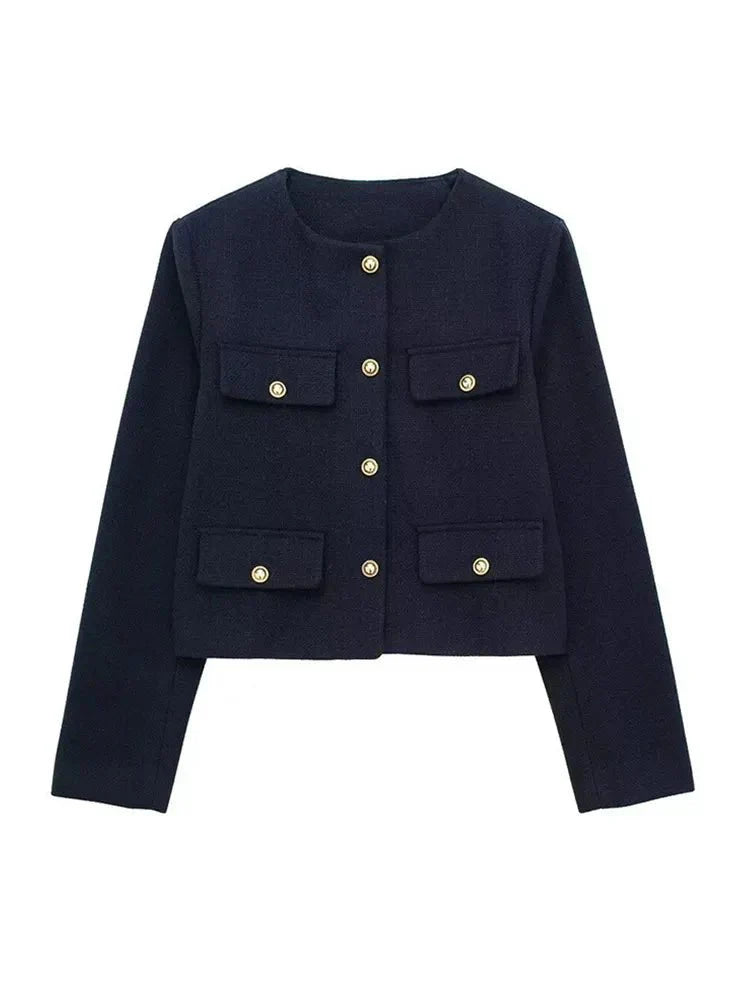 Blazer con Corte Ajustado y Motivo Estructurado para Personas Adultas | Ideal para Uso Profesional y Formal
