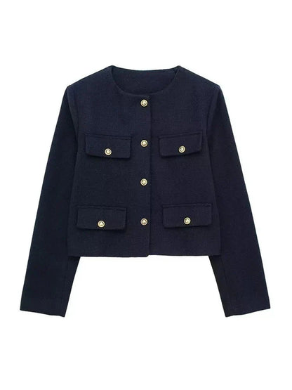 Blazer con Corte Ajustado y Motivo Estructurado para Personas Adultas | Ideal para Uso Profesional y Formal