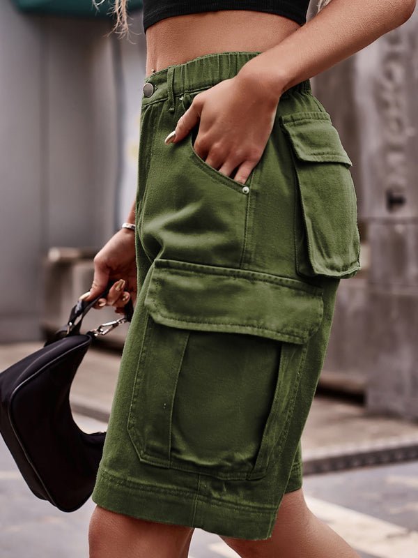Short Cargo Corto Con Cintura Elástica Para Uso Diario Para Mujer | Ideal Para Temporadas Cálidas