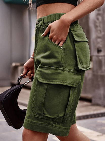 Short Cargo Corto Con Cintura Elástica Para Uso Diario Para Mujer | Ideal Para Temporadas Cálidas