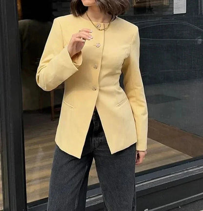 Blazer De Manga Larga Para Mujer | Ideal Para Uso Profesional Y Diario