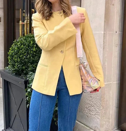 Blazer De Manga Larga Para Mujer | Ideal Para Uso Profesional Y Diario