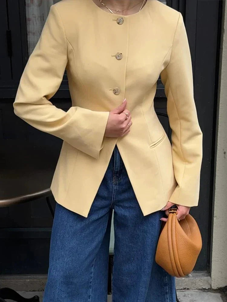 Blazer De Manga Larga Para Mujer | Ideal Para Uso Profesional Y Diario