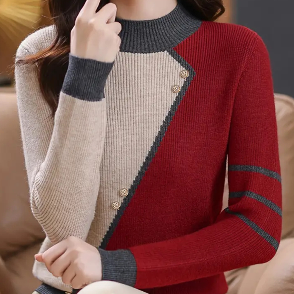 Jersey de Mujer con Diseño Asimétrico y Detalles de Botones | Ideal para Uso Diario