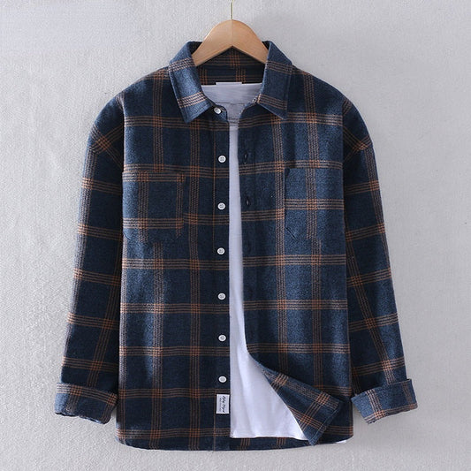 Camisa De Cuadros Con Cierre De Botones Para Hombres | Ideal Para Uso Diario En Otoño