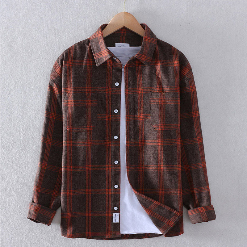 Camisa De Cuadros Con Cierre De Botones Para Hombres | Ideal Para Uso Diario En Otoño