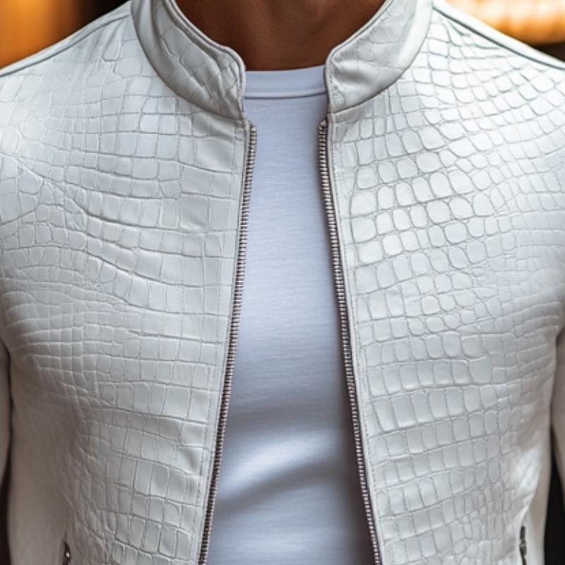 Chaqueta Con Cremallera Y Diseño Texturizado Para Hombre | Ideal Para Uso Diario
