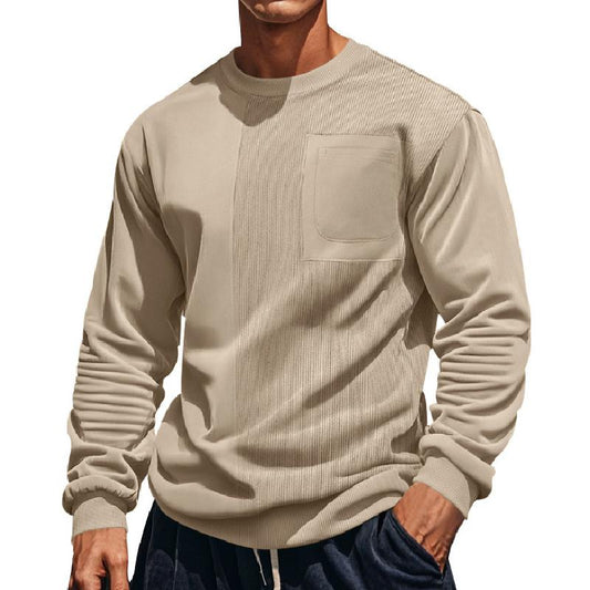 Sudadera De Manga Larga Con Textura Asimétrica Para Hombre | Ideal Para Uso Diario Informal