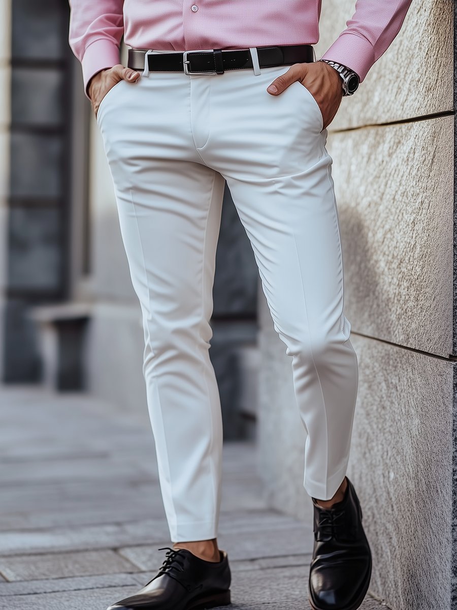 Pantalón De Vestir Con Corte Ajustado Para Adultos | Ideal Para Uso Formal O Profesional