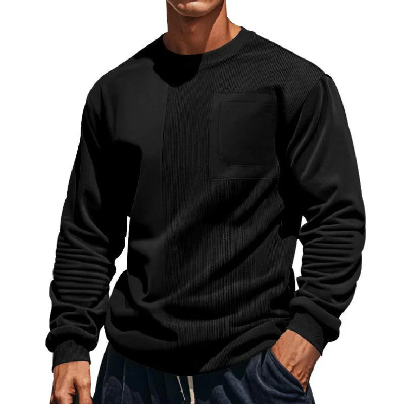 Sudadera De Manga Larga Con Textura Asimétrica Para Hombre | Ideal Para Uso Diario Informal