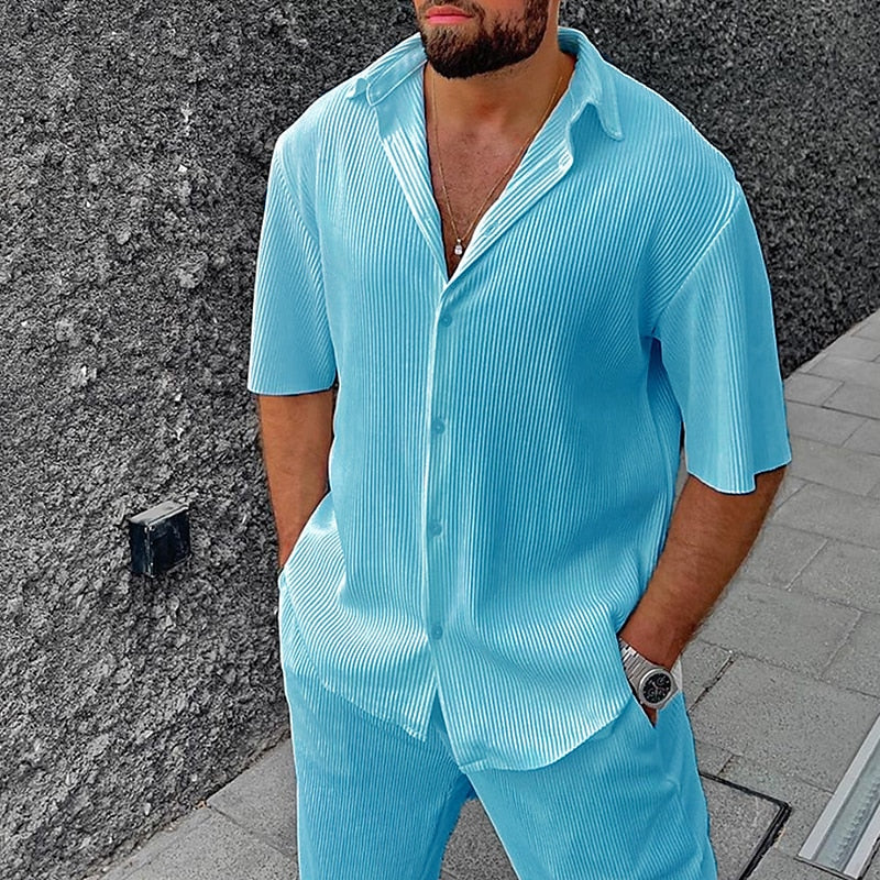 Conjunto de Dos Piezas con Polo de Manga Corta para Hombre | Ideal para el Verano