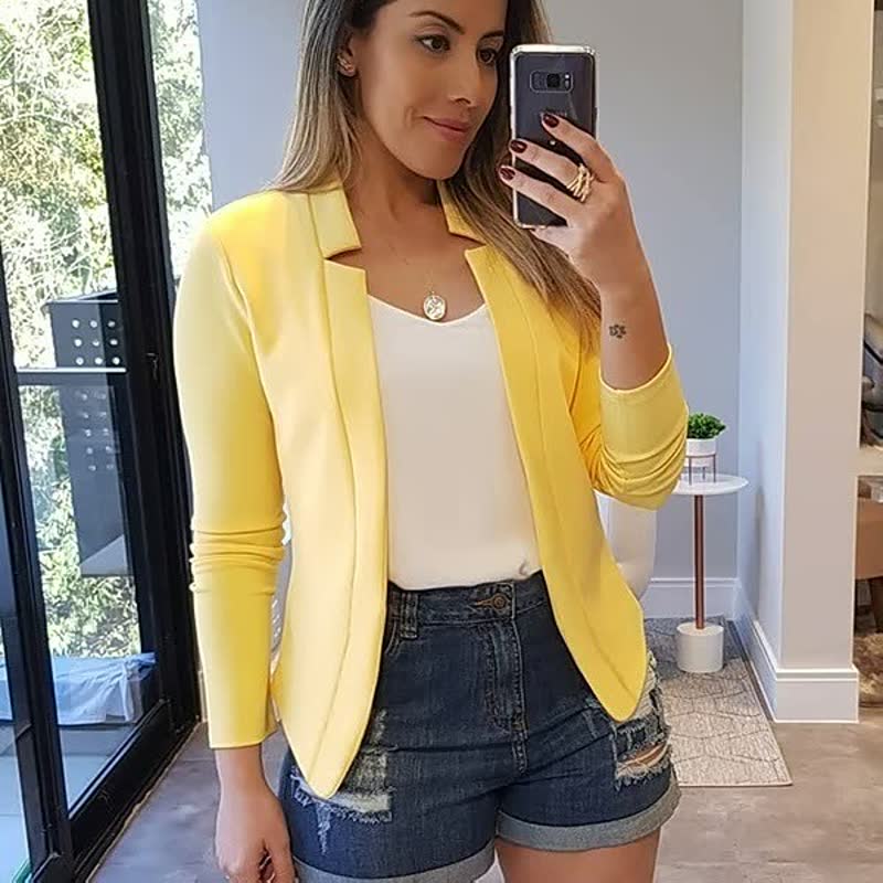 Blazer Para Mujer Con Corte Recto Y Apertura Frontal | Ideal Para Uso Profesional O Diario