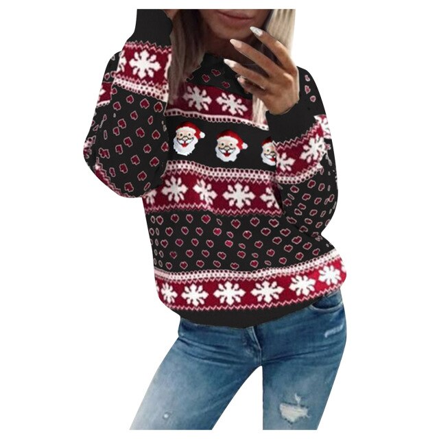 Jersey de Invierno con Motivos Estacionales para Mujer | Ideal para Época Festiva