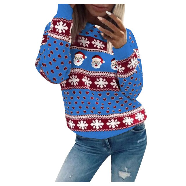 Jersey de Invierno con Motivos Estacionales para Mujer | Ideal para Época Festiva