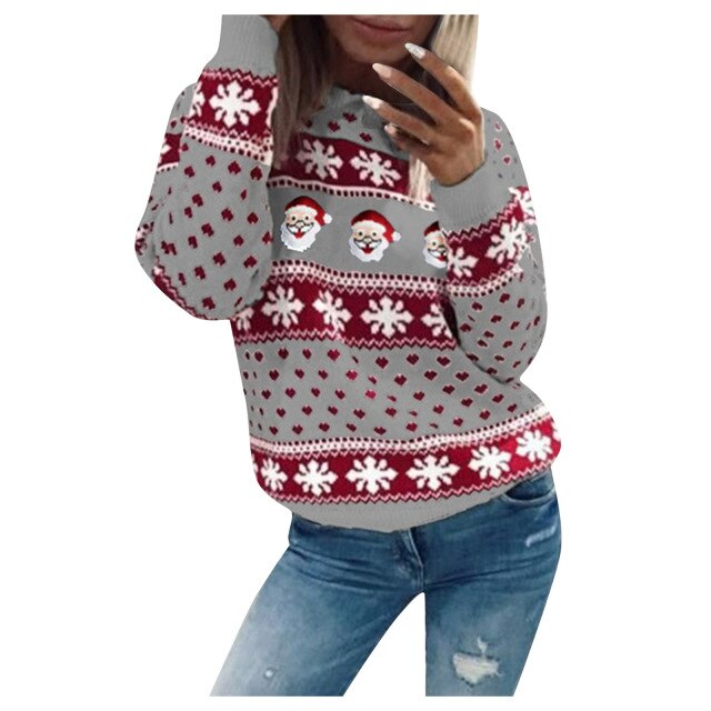 Jersey de Invierno con Motivos Estacionales para Mujer | Ideal para Época Festiva
