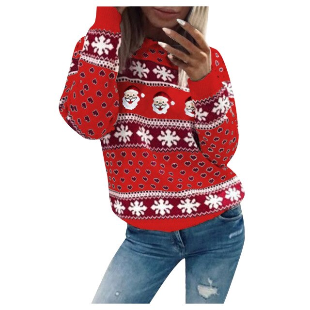 Jersey de Invierno con Motivos Estacionales para Mujer | Ideal para Época Festiva