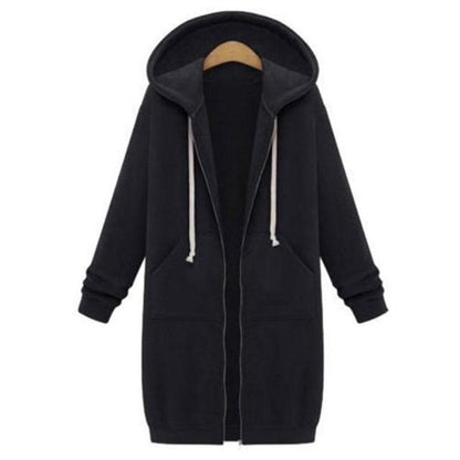 Chaqueta Larga con Cierre Frontal para Mujer | Ideal para Otoño e Invierno