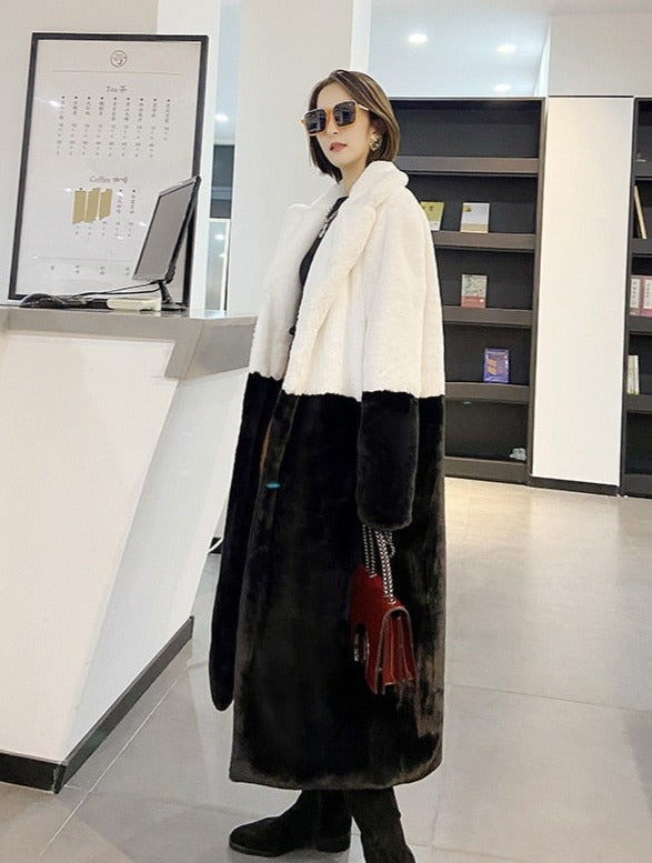 Manteau Largo Bicolor para Mujer | Uso Diario y Profesional
