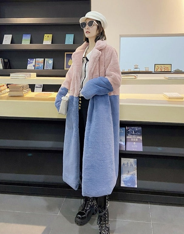 Manteau Largo Bicolor para Mujer | Uso Diario y Profesional