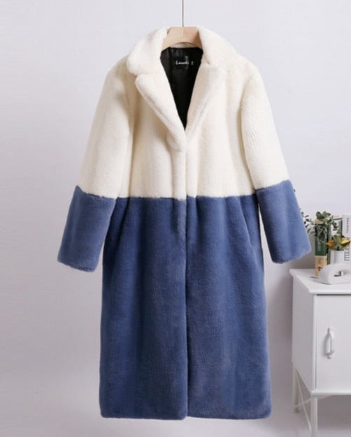 Manteau Largo Bicolor para Mujer | Uso Diario y Profesional