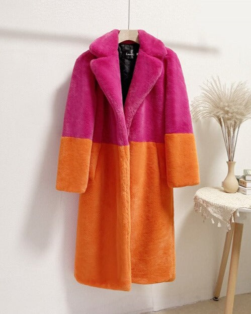 Manteau Largo Bicolor para Mujer | Uso Diario y Profesional
