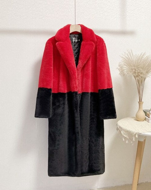 Manteau Largo Bicolor para Mujer | Uso Diario y Profesional