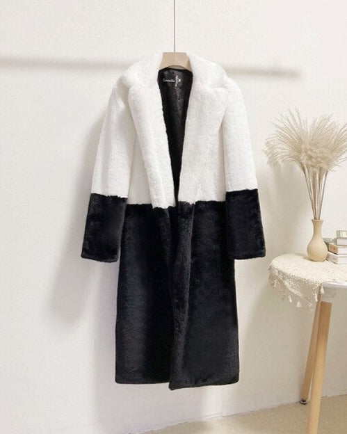 Manteau Largo Bicolor para Mujer | Uso Diario y Profesional