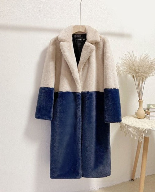 Manteau Largo Bicolor para Mujer | Uso Diario y Profesional