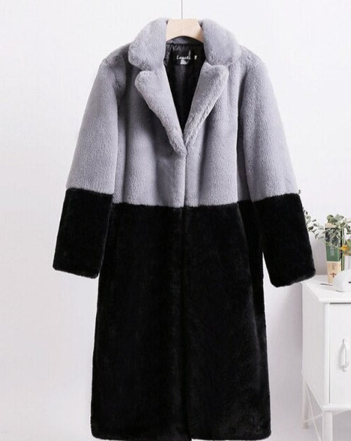 Manteau Largo Bicolor para Mujer | Uso Diario y Profesional