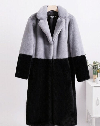 Manteau Largo Bicolor para Mujer | Uso Diario y Profesional