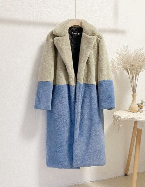 Manteau Largo Bicolor para Mujer | Uso Diario y Profesional