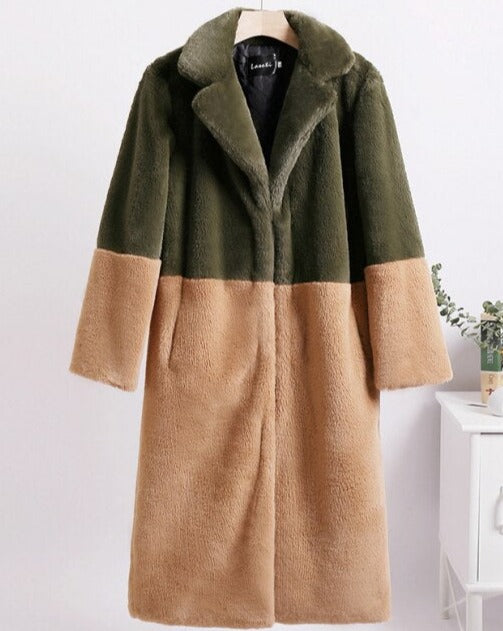 Manteau Largo Bicolor para Mujer | Uso Diario y Profesional