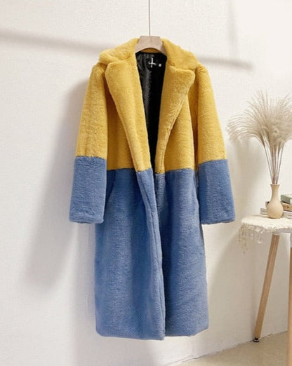Manteau Largo Bicolor para Mujer | Uso Diario y Profesional