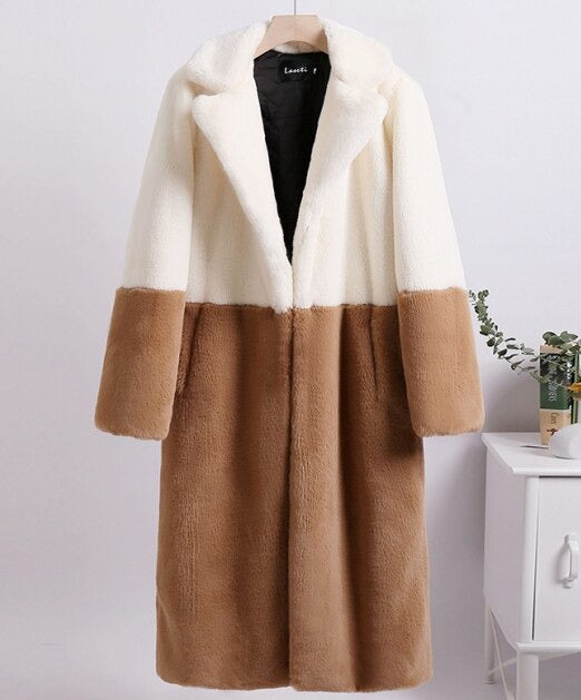 Manteau Largo Bicolor para Mujer | Uso Diario y Profesional