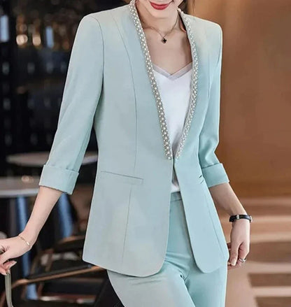 Blazer Ajustado Para Mujer con Mangas Largas y Cierre Frontal | Ideal Para Uso Diario y Contextos Formales o Informales