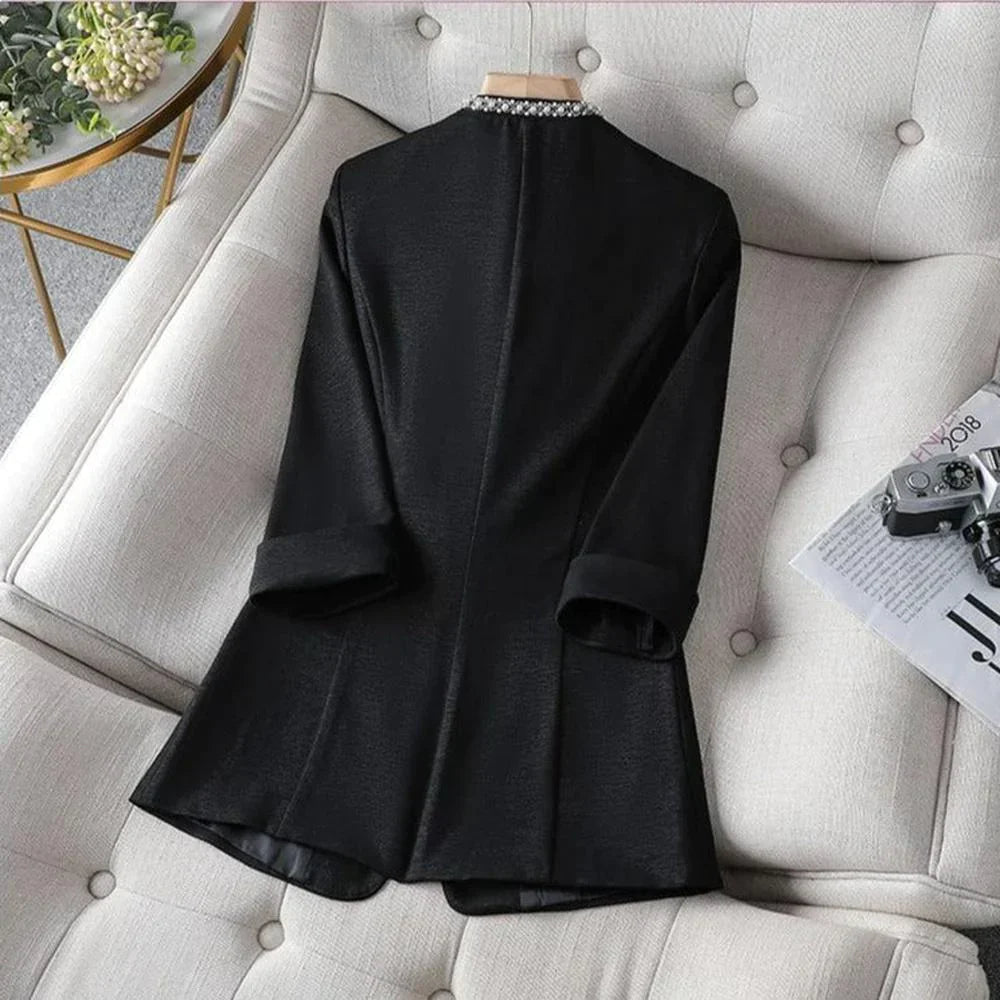 Blazer Ajustado Para Mujer con Mangas Largas y Cierre Frontal | Ideal Para Uso Diario y Contextos Formales o Informales