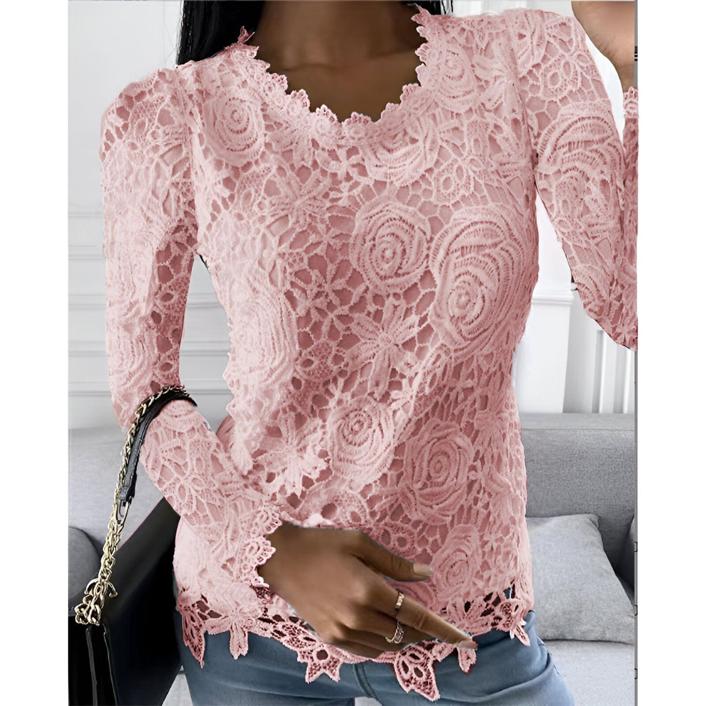 Blusa Con Escote Redondo Para Mujer | Ideal Para Uso Profesional Y Diario