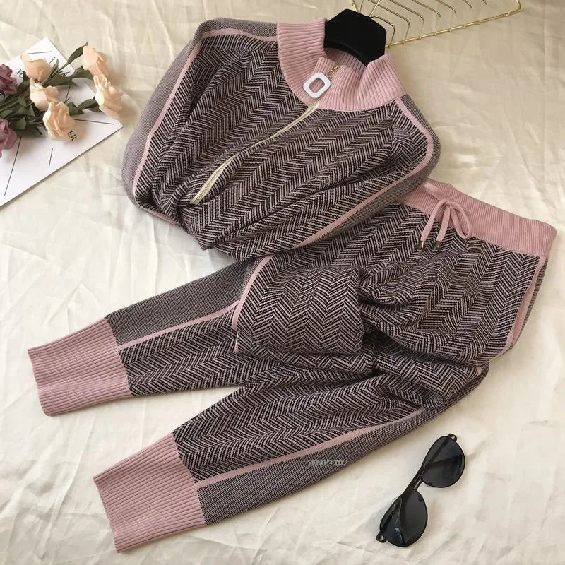Conjunto de Dos Piezas con Sudadera con Cremallera y Pantalón para Mujer | Ideal para Actividades Diarias