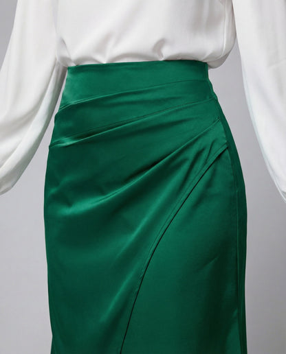 Falda Cruzada con Drapado Frontal y Cintura Ajustable para Mujer | Ideal para Uso Diario y Eventos
