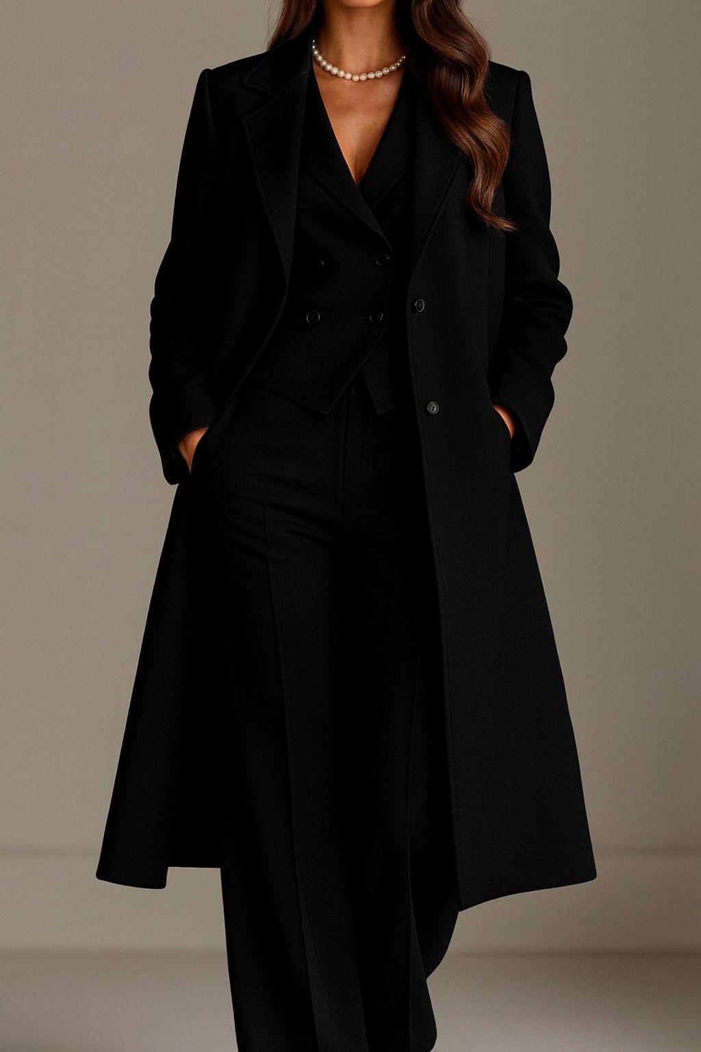 Conjunto de Tres Piezas con Blazer, Chaleco de Doble Botonadura y Pantalón a Juego para Mujer | Ideal para Oficina o Uso Diario