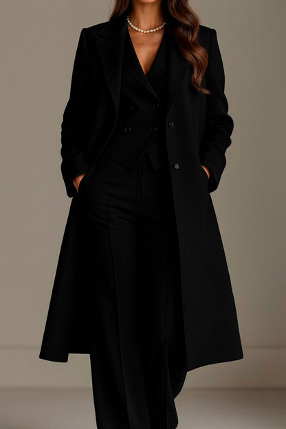 Conjunto de Tres Piezas con Blazer, Chaleco de Doble Botonadura y Pantalón a Juego para Mujer | Ideal para Oficina o Uso Diario