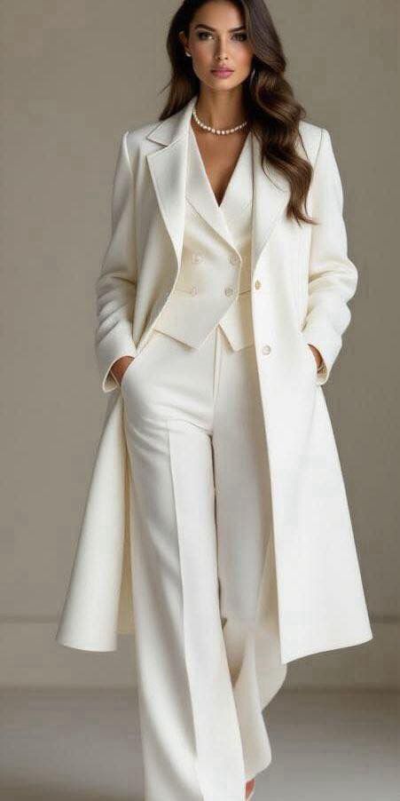 Conjunto de Tres Piezas con Blazer, Chaleco Cruzado y Pantalón Recto para Mujer | Ideal para Oficina u Ocasiones Formales